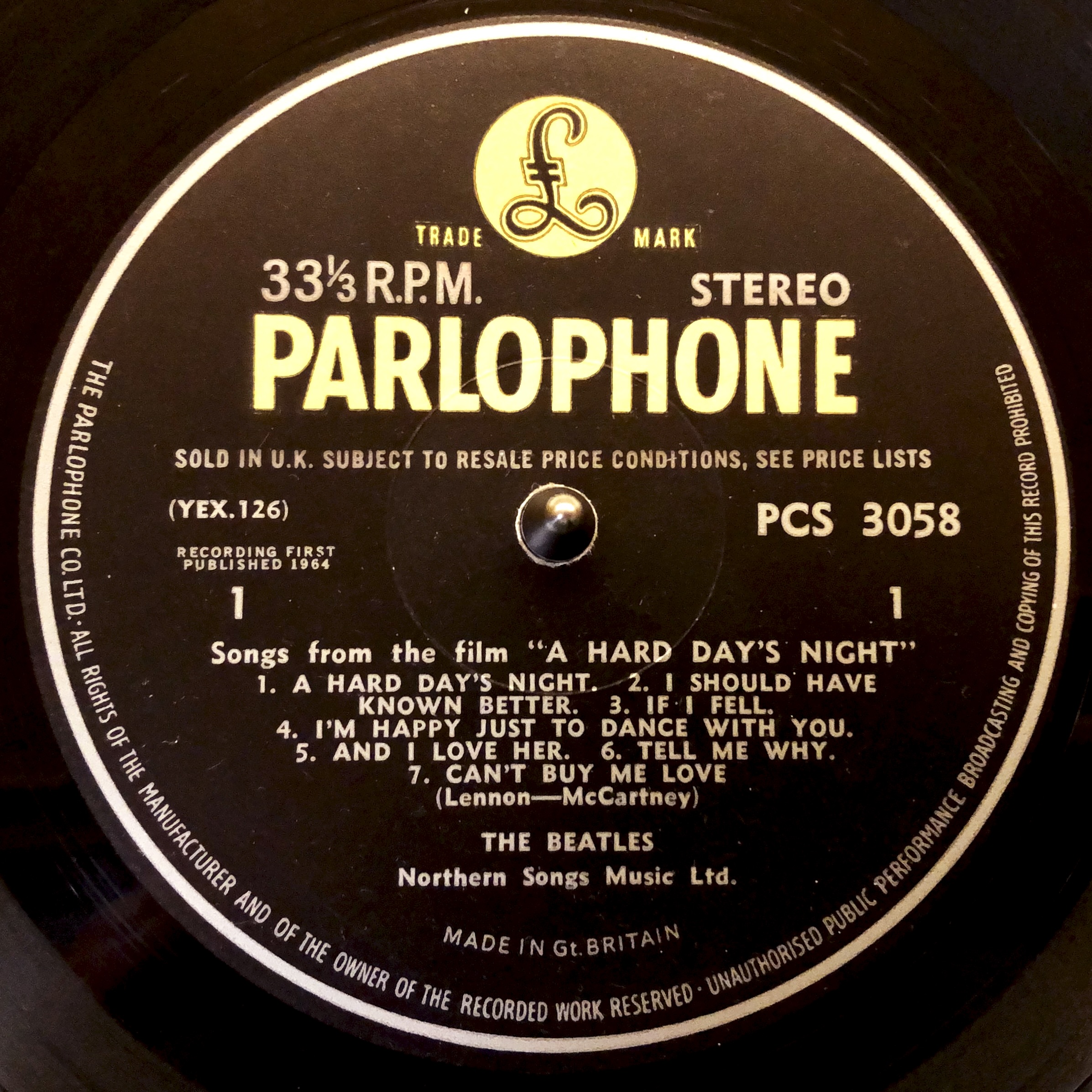 A HARD DAY’S NIGHT PCS3058 stereo