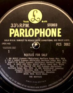 BEATLES FOR SALE PCS3062 stereo