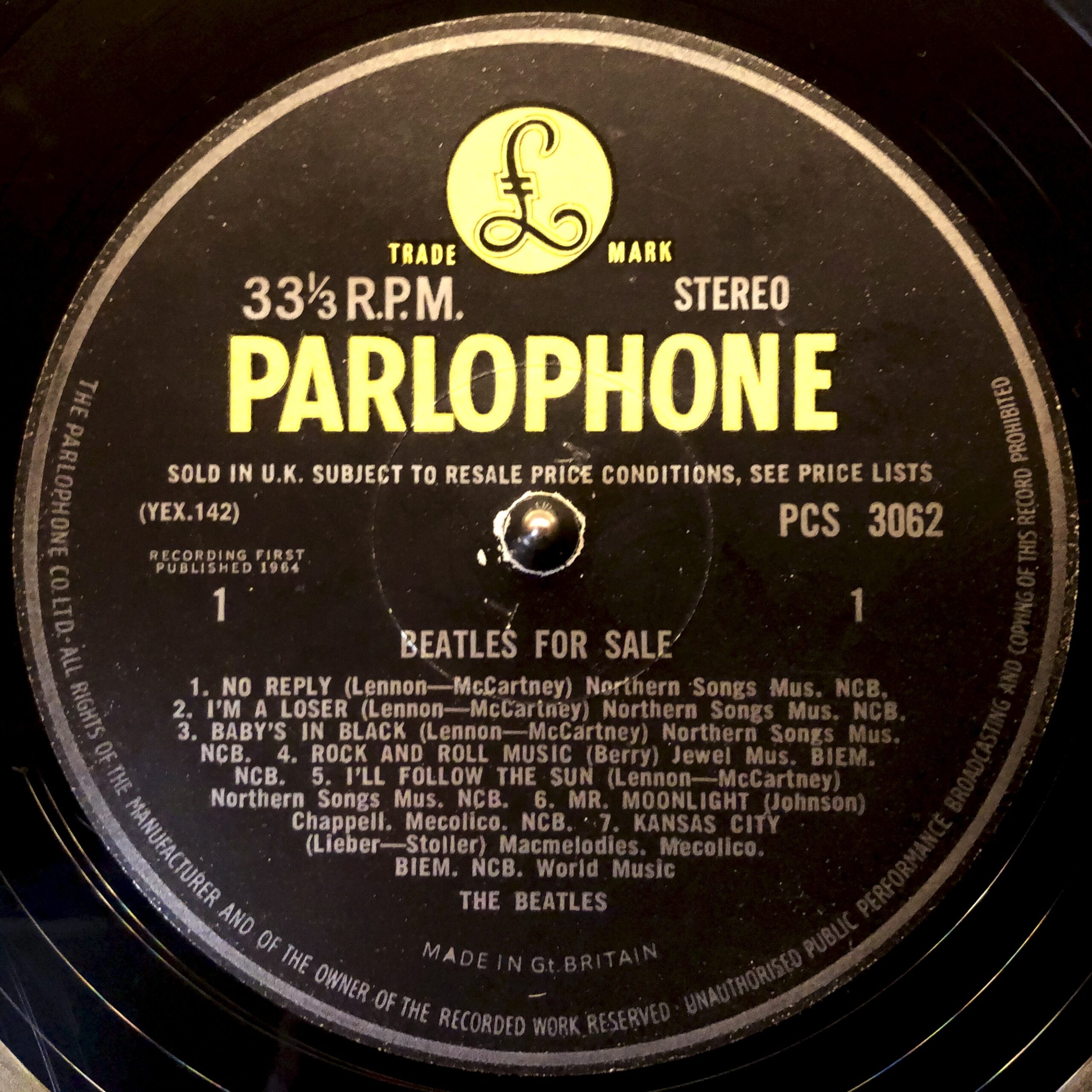 BEATLES FOR SALE PCS3062 stereo