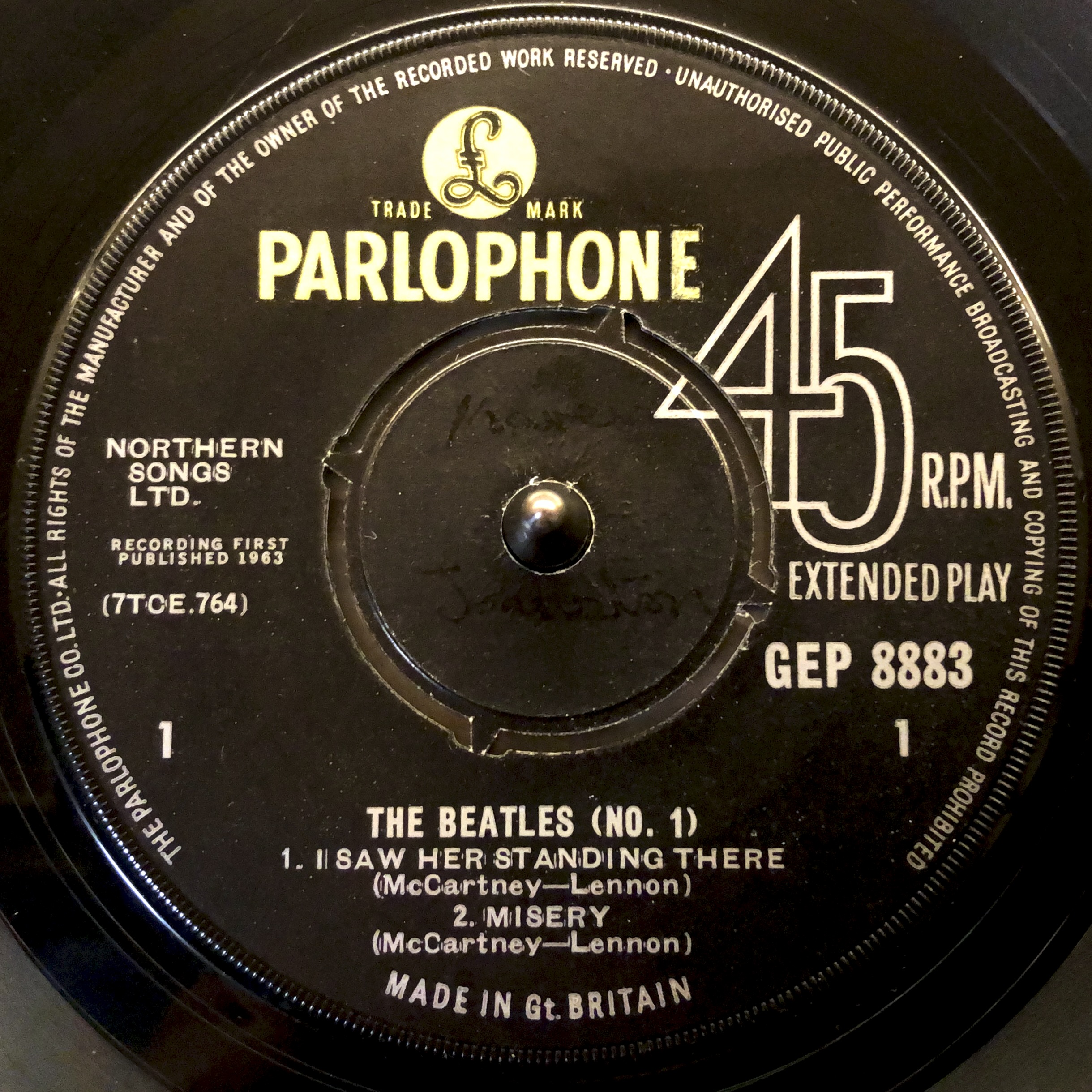 THE BEATLES No.1 GEP8883 mono