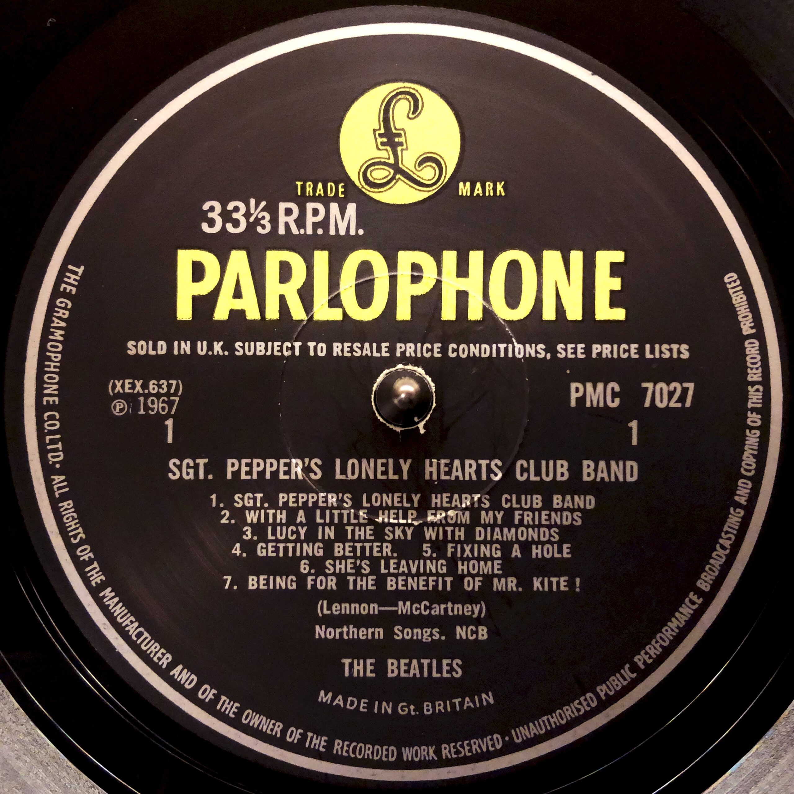 Sgt. Peppers Lonely Hearts Club Band PMC7027 mono