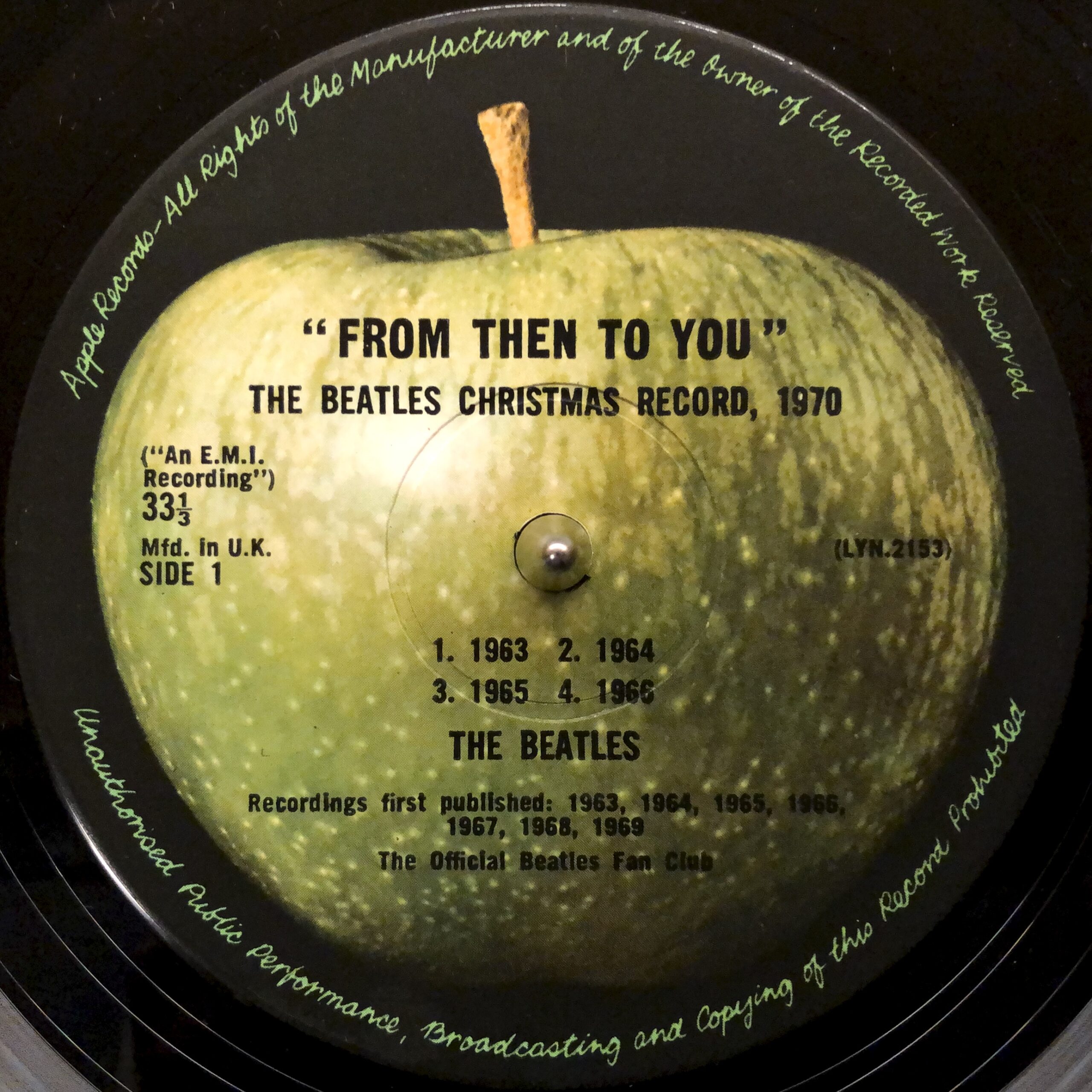 ” FROM THEN TO YOU ” THE BEATLES CHRISTMAS RECORD, 1970