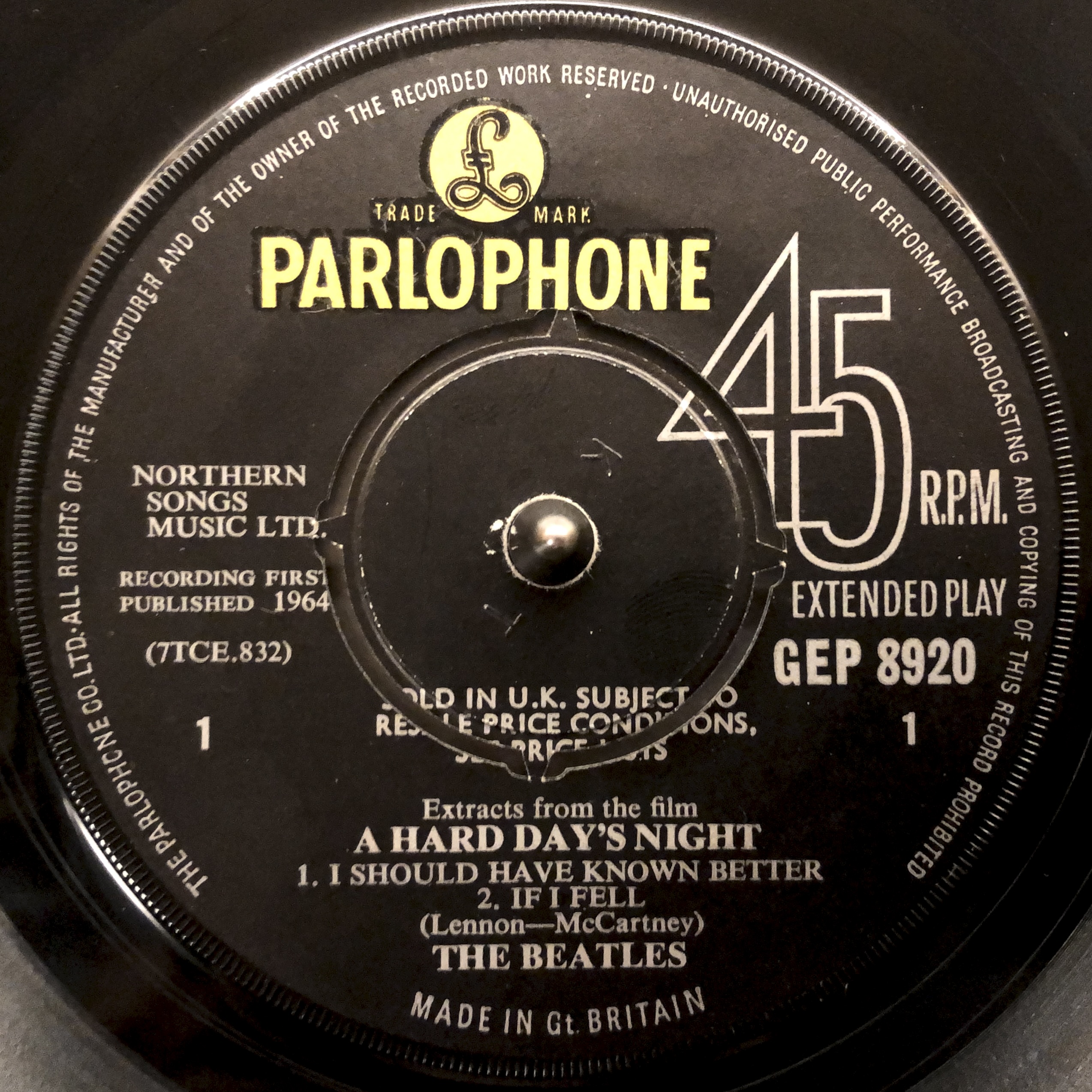 Extracts from the film A HARD DAY’S NIGHT GEP8920