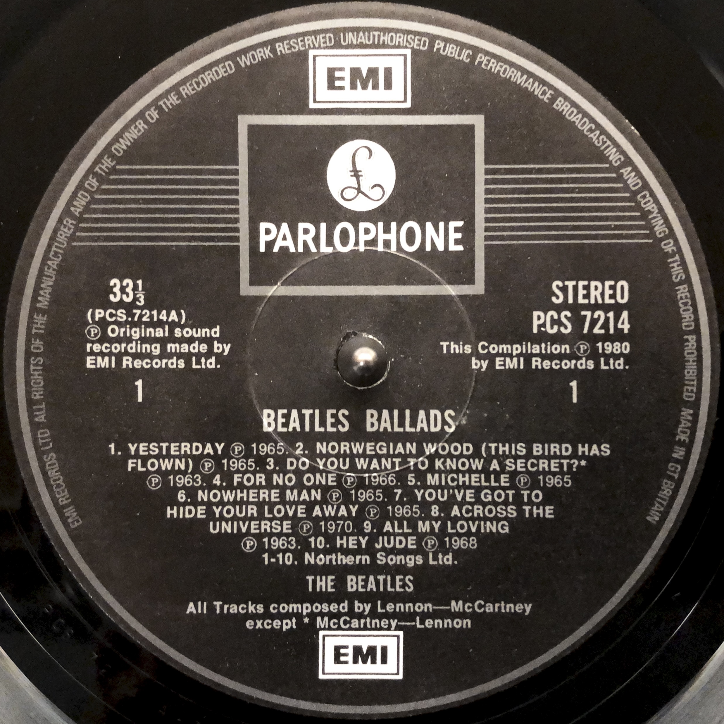 THE BEATLES BALLADS PCS7214