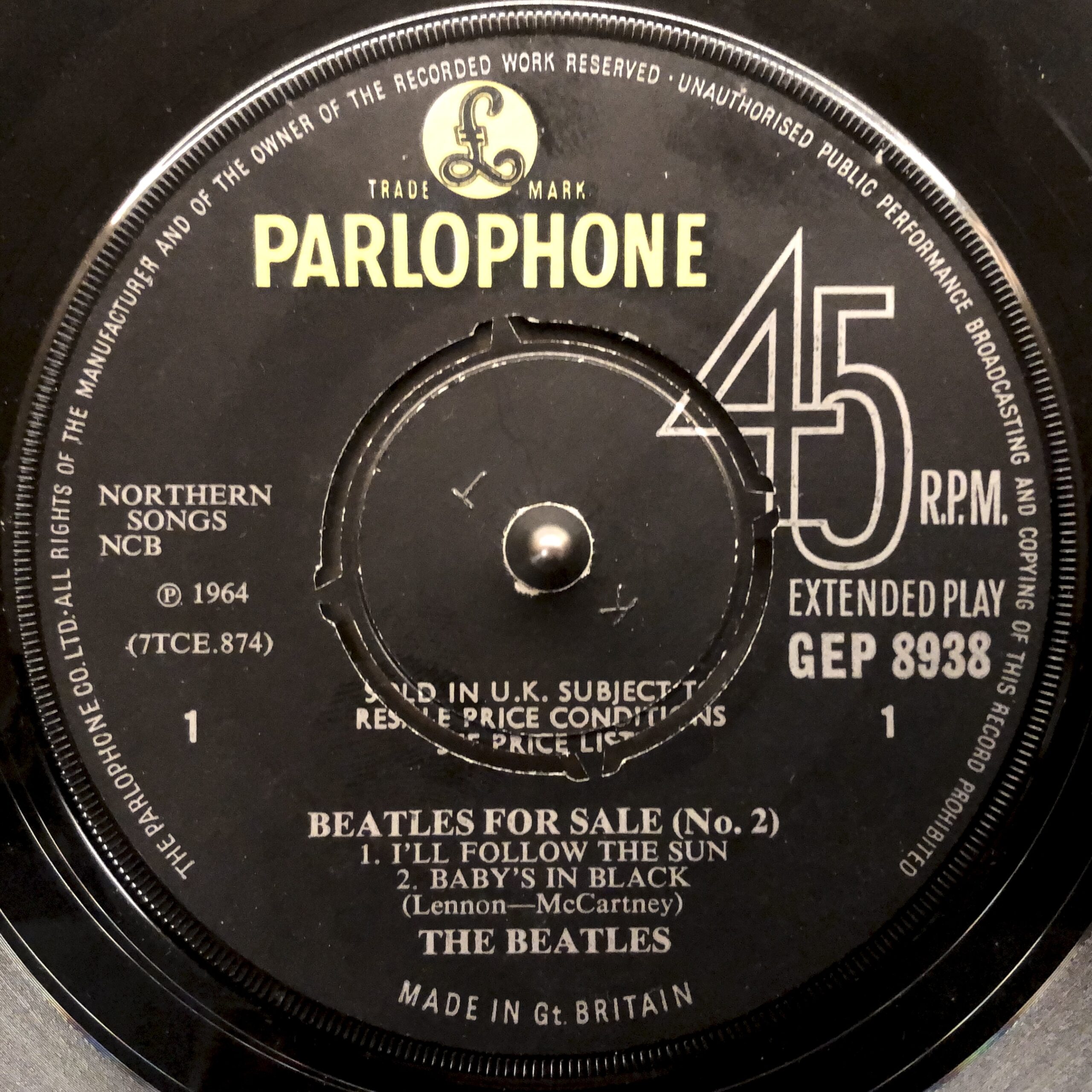 BEATLES FOR SALE No.2 GEP8938